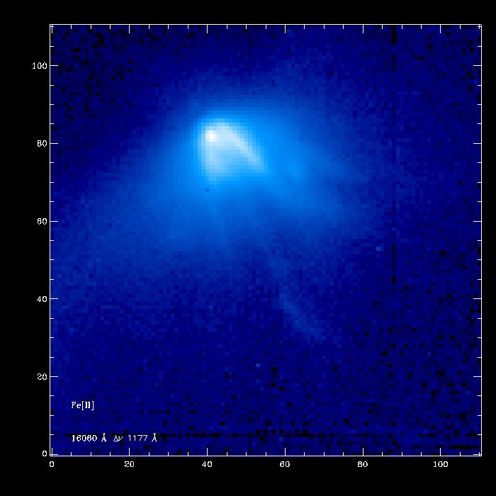 Fe II image obtained with the HST